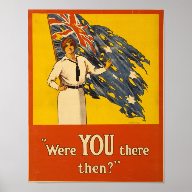 Poster de inscrição australiana Vintage (Frente)