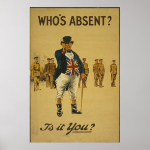 Poster de Inscrição Britânica Vintage