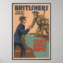 Poster de Inscrição Britânica Vintage