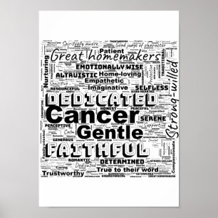 Poster de Inspiração em Nuvem do Word Zodiac do ca