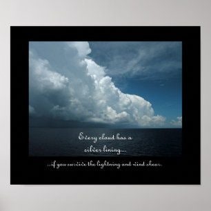 Poster De-Inspirador engraçado 2 das nuvens