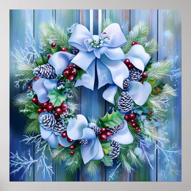 Poster de inverno azul (Frente)