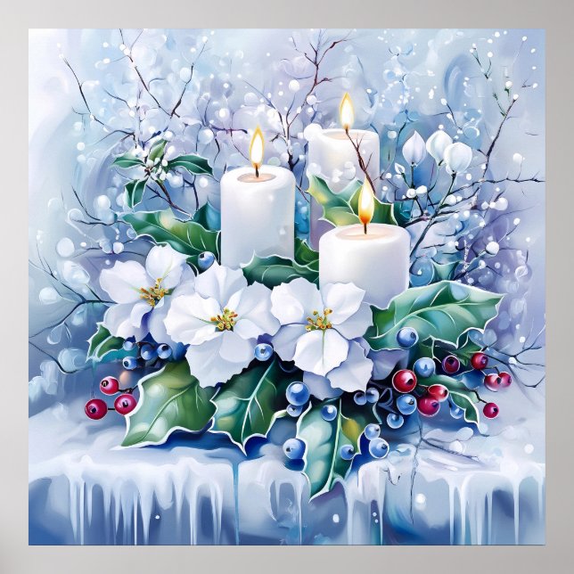 Poster de inverno azul (Frente)