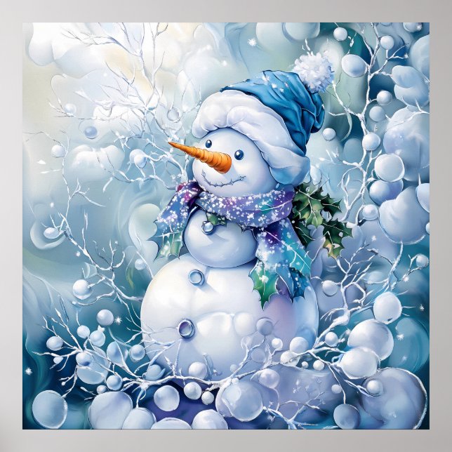 Poster de inverno azul (Frente)