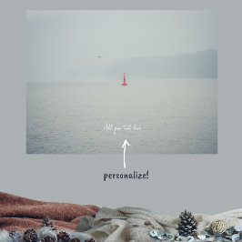 Poster de inverno tranquilo e de farol vermelho