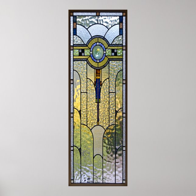 poster de janela de vidro corado com deco de arte  (Frente)