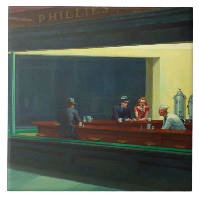 Poster de Jantar Vintage Edward Hopper Nighthawks (Frente)