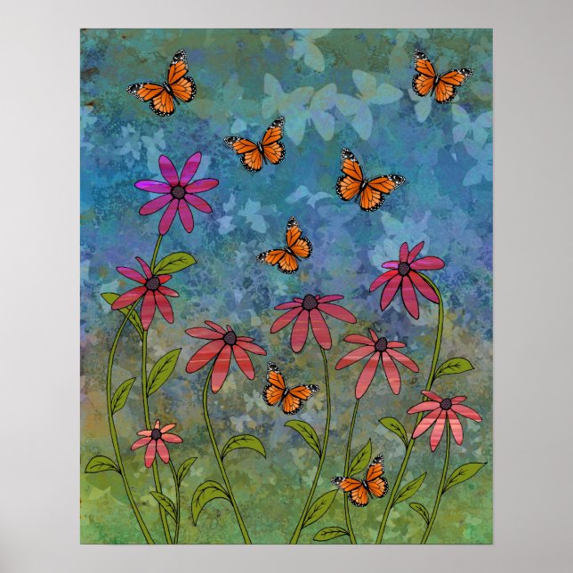 poster de jardim de borboletas (Frente)