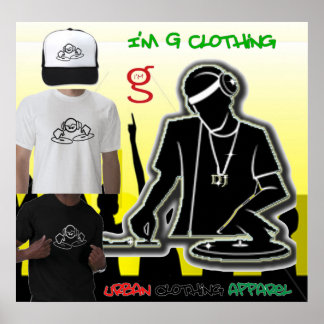 Poster de Jockey de Disco DJ de I'm G Clothing