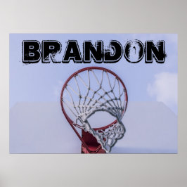 Poster de Jogador de Basquete de Texto Personaliza