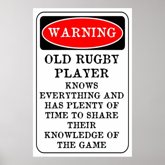 Poster de Jogador de Rugby Antigo (Frente)