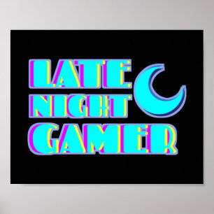 Poster de Jogador Neon Glitch   Arte Synthwave