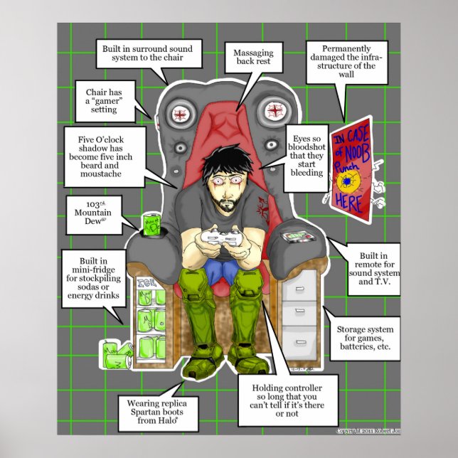 Poster de jogador viciado (Frente)