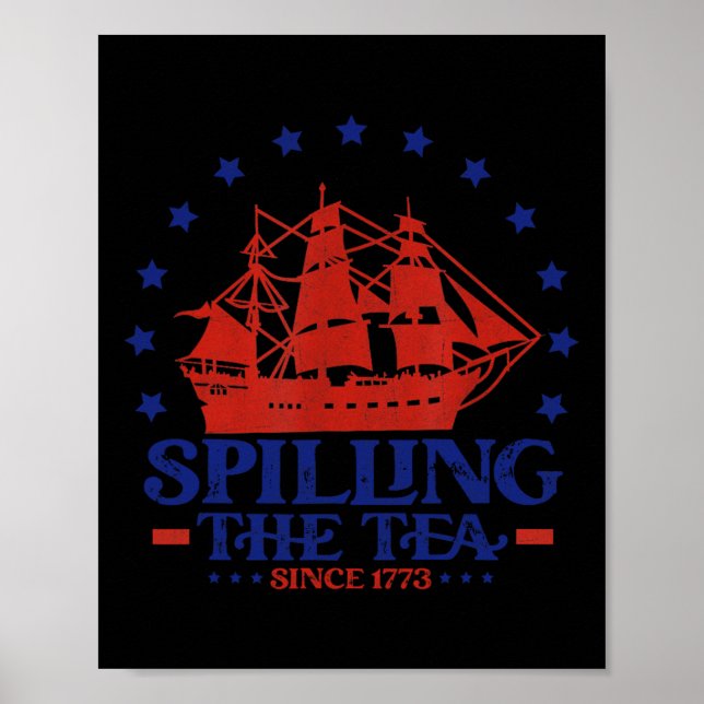 Poster De Julho Esmagando O Chá Desde 1773 Ensinando Hist (Frente)