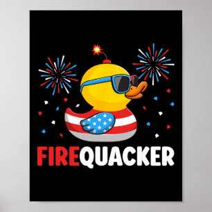 Poster De Julho, Pato Fogo Patriótico Quarto De Julho