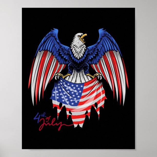 Poster De Julho S - Camisas Patriotas - Águia Bandeira Am (Frente)