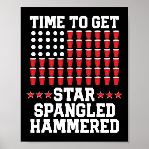 Poster De Julho T Shirt Gift Beer Pong American Flag Beer
