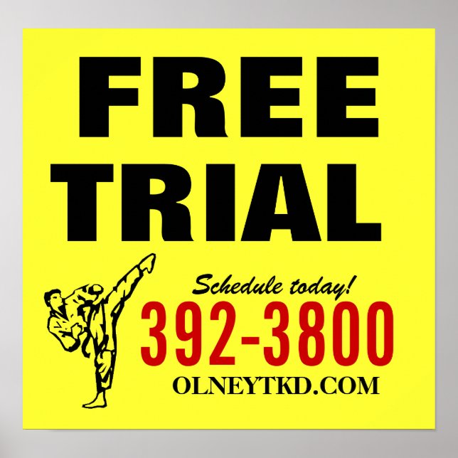 Poster de karatê Trial Livre (Frente)