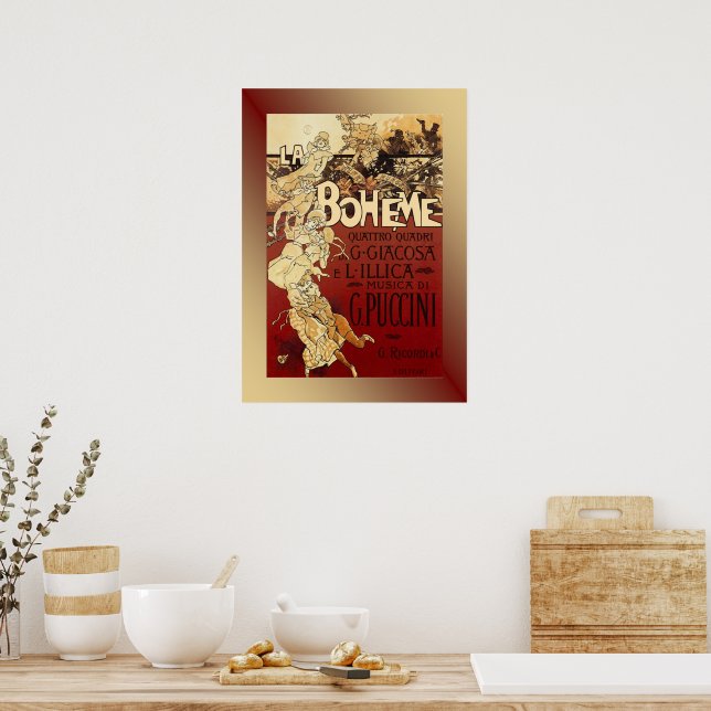 Poster de La Boheme ~ Puccini Opera 1896 com Fundo | Zazzle Brasil