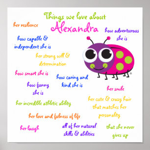 Poster de "Ladybug" personalizado para GIrls