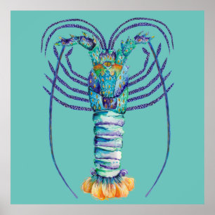 Poster de lagosta pintada da Austrália Ocidental