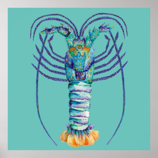 Poster de lagosta pintada da Austrália Ocidental