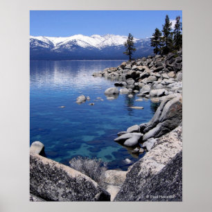 Poster De Lake Tahoe do inverno água 2 ainda
