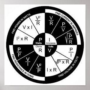 Poster de Lei de Ohm - Branco