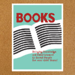 Poster de Leitura e Livros<br><div class="desc">Livros - Trazendo conhecimento e entretenimento a Pessoas entediadas por mais de 600 anos! Este design original que promove livros e leitura é divertido tanto para crianças quanto para adultos. Excelente para sala de aula, biblioteca ou estudo doméstico. O estilo pop com cores retrorreflectoras faz uma declaração em negrito. ©...</div>