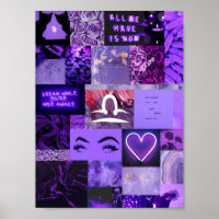 poster de libra estética púrpura