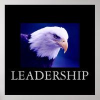 Poster de Liderança Motivacional Azul Preto