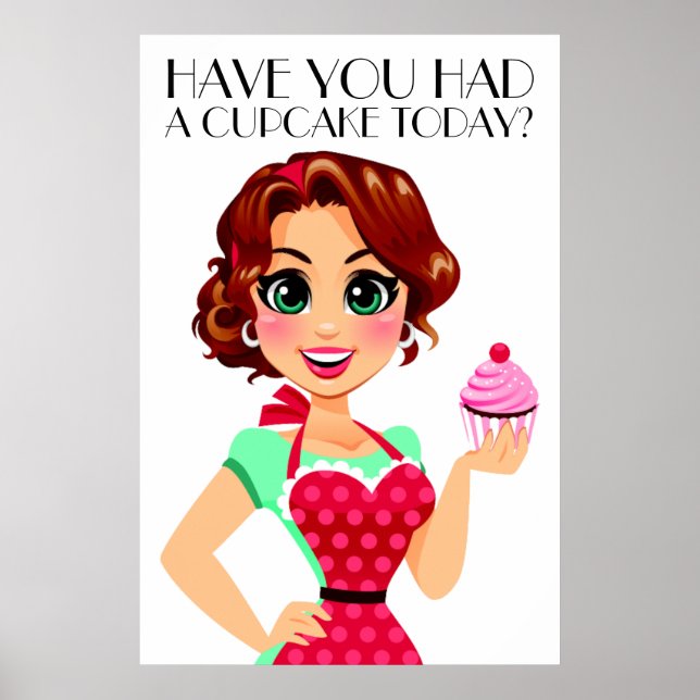 Poster de Linha de Assinatura de cupcake (Frente)