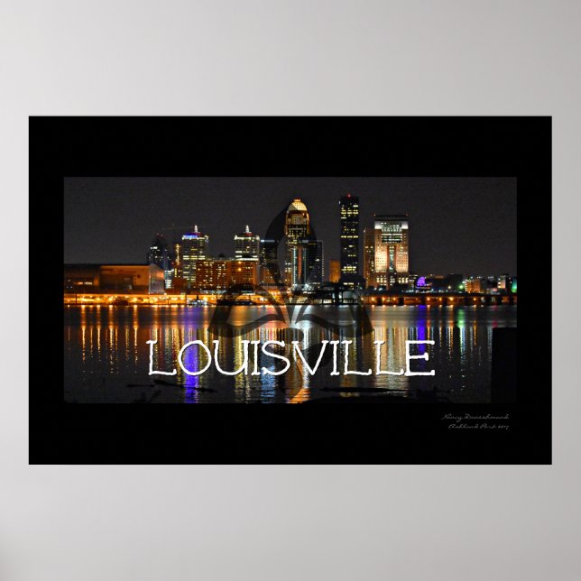 Poster de linha do céu Louisville com Fleur de Lis (Frente)