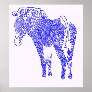 poster de linha zebra azul