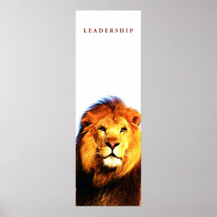 Poster de Lion de Liderança Motivacional Única