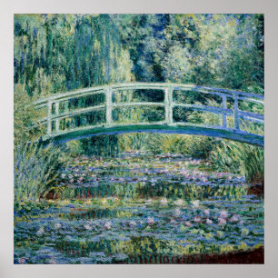 Pôster de Lírios de Água e Ponte Japonesa de Monet