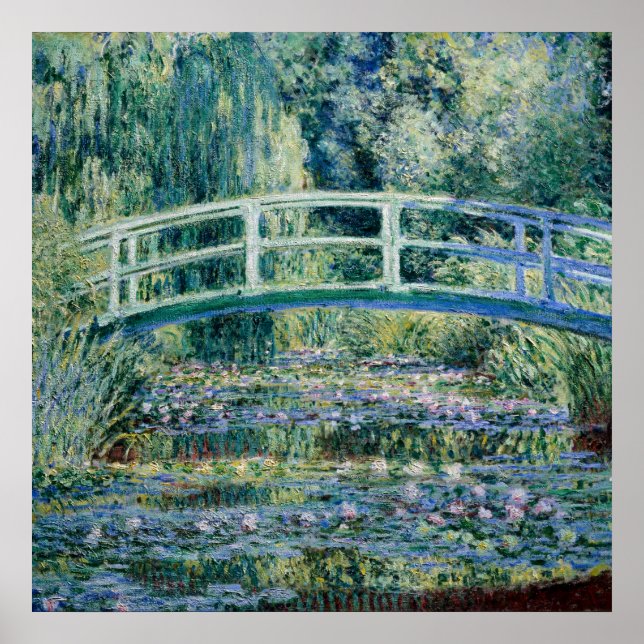 Pôster de Lírios de Água e Ponte Japonesa de Monet (Frente)