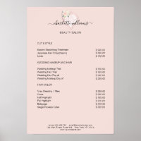 Poster de Lista de Preços de Flor de Diamante Mode