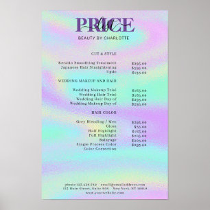 Poster de Lista de Preços de Glam Modernos