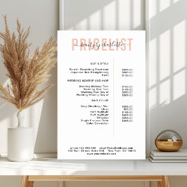 Poster de lista de preços moderna