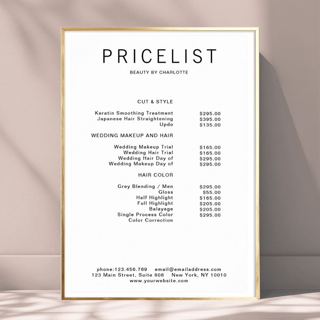 Poster de lista de preços moderna (Modern, price list Poster)