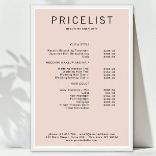 Poster de lista de preços moderna
