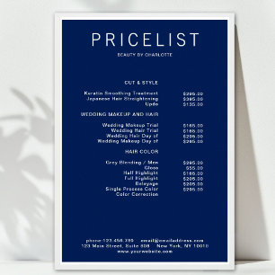 Poster de lista de preços moderna