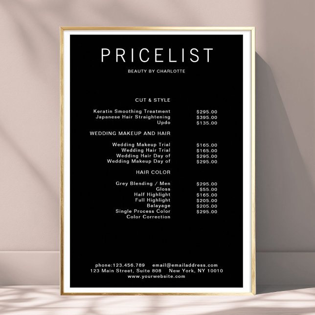 Poster de lista de preços moderna (Modern, price list Poster)