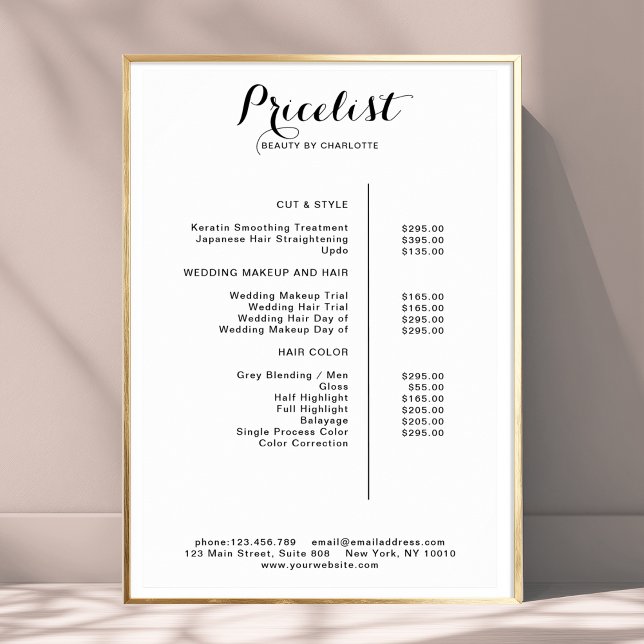 Poster de lista de preços moderna (Modern, price list Poster)