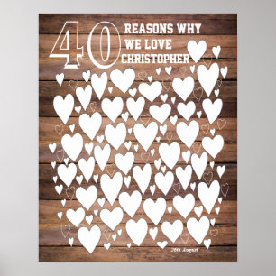 Poster de Livro de Convidado aniversário de 40 an