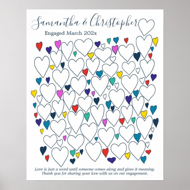 Poster de Livro de Convidado da festa de noivado (Frente)