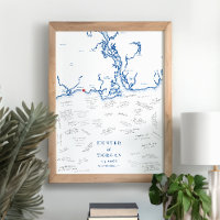 Poster de Livro de Convidado do Marinho Elegante W