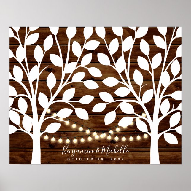 Poster de Livro de Luzes Convidadas Rustic - 50 As (Frente)