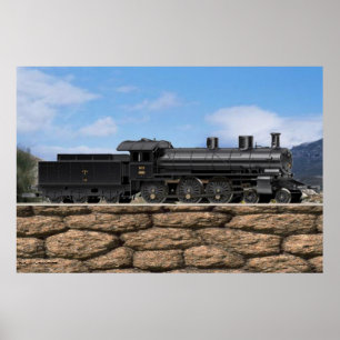 Poster de locomotiva do comboio expresso